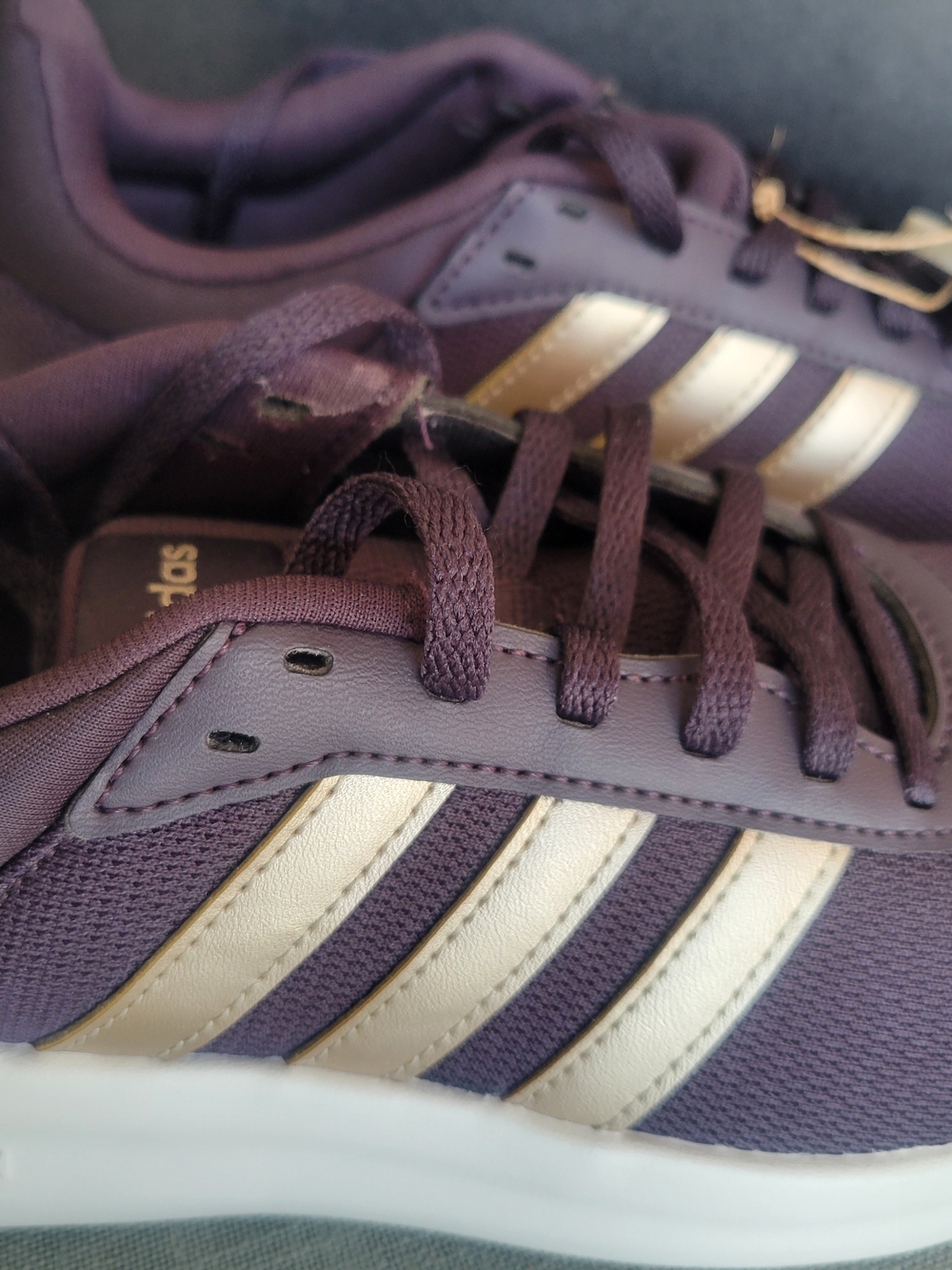 Womenas Navy Blue Athletic Sneakers with Gold Stripes